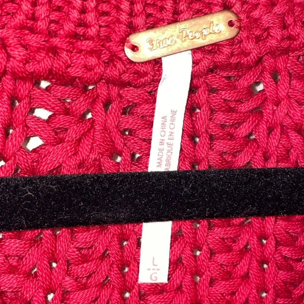 Free People Take Me Home Sweater in Cherry